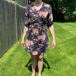 Navy/pink floral shirtdress from Stitch Fix brand